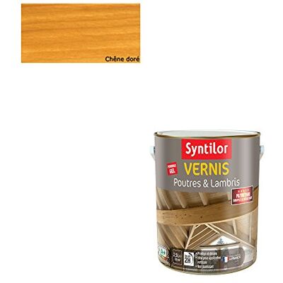 Syntilor Vernis Poutres Et Lambris Chêne Doré Satiné 2,5L - Publicité Syntilor Vernis Poutres Et Lambris Chêne Doré Satiné 2,5L - Publicité