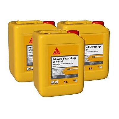 Sika Primaire - 3 x 5L - Transparent - Primaire d'adhérence pour supports difficiles - Publicité Sika Primaire - 3 x 5L - Transparent - Primaire d'adhérence pour supports difficiles - Publicité