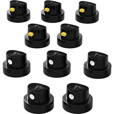 AUPROTEC Lot de 10 têtes de pulvérisation de rechange 5 têtes de pulvérisation noir/blanc + 5 têtes de pulvérisation noir/jaune - Publicité AUPROTEC Lot de 10 têtes de pulvérisation de rechange 5 têtes de pulvérisation noir/blanc + 5 têtes de pulvérisation noir/jaune - Publicité