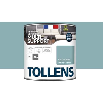 Tollens Peinture extérieure multisupport Ultra résistante Haute qualité Satin Bleu Ile de Ré 2L = 28m2 - Publicité Tollens Peinture extérieure multisupport Ultra résistante Haute qualité Satin Bleu Ile de Ré 2L = 28m2 - Publicité