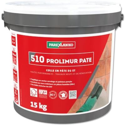 Parexlanko Colle carrelage murale 510 PROLIMUR PÂTE Ivoire -15kg Prête à l’emploi Pour murs intérieurs et pièces humides Multi-support Pose sans primaire Haute adhérence - Publicité Parexlanko Colle carrelage murale 510 PROLIMUR PÂTE Ivoire -15kg Prête à l’emploi Pour murs intérieurs et pièces humides Multi-support Pose sans primaire Haute adhérence - Publicité