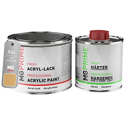 PRiME RAL 1002 Jaune sable/Sand yellow Peinture acrylique mat satinée Pot de 0,75 litre / 750 ml, y compris le durcisseur - Publicité PRiME RAL 1002 Jaune sable/Sand yellow Peinture acrylique mat satinée Pot de 0,75 litre / 750 ml, y compris le durcisseur - Publicité