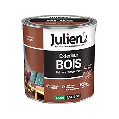 JULIEN Peinture satinée cuivre marron - Base solvantée pour bois - 2,5L - 12 ans - Publicité JULIEN Peinture satinée cuivre marron - Base solvantée pour bois - 2,5L - 12 ans - Publicité