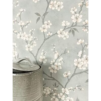 Newroom Papier peint Gris Fleurs de cerisier Intissé Floral Gris Clair Blanc Branches Rameau Maison de Campagne - Publicité Newroom Papier peint Gris Fleurs de cerisier Intissé Floral Gris Clair Blanc Branches Rameau Maison de Campagne - Publicité