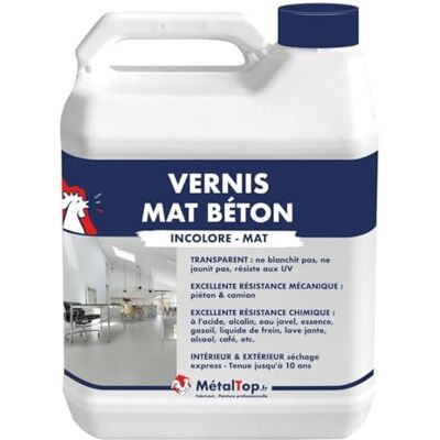 Metaltop Vernis Mat Beton 1 L Protection invisible et durable pour sols en béton. Publicité Metaltop Vernis Mat Beton 1 L Protection invisible et durable pour sols en béton. Publicité
