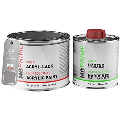 PRiME RAL 7036 Gris platine/Platinum grey Peinture acrylique brillante Pot de 0,75 litre / 750 ml, y compris le durcisseur - Publicité PRiME RAL 7036 Gris platine/Platinum grey Peinture acrylique brillante Pot de 0,75 litre / 750 ml, y compris le durcisseur - Publicité