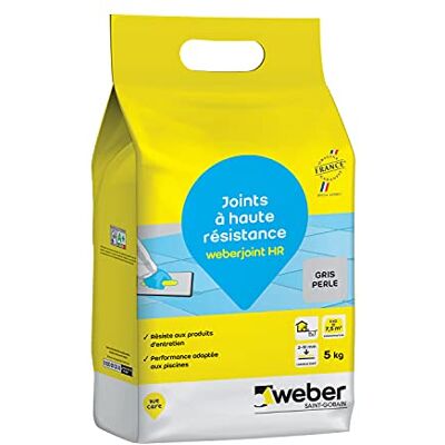 Weber Joint de carrelage adapté piscine, Haute Résistance, Gris Perle, joint HR 5KG, - Publicité Weber Joint de carrelage adapté piscine, Haute Résistance, Gris Perle, joint HR 5KG, - Publicité