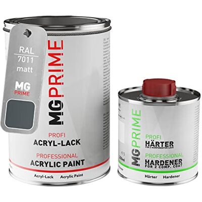 PRiME RAL 7011 Gris fer / Iron grey mat, pot de peinture acrylique 2K 1,5 L Kit 2K peinture + durcisseur, à séchage rapide - Publicité PRiME RAL 7011 Gris fer / Iron grey mat, pot de peinture acrylique 2K 1,5 L Kit 2K peinture + durcisseur, à séchage rapide - Publicité