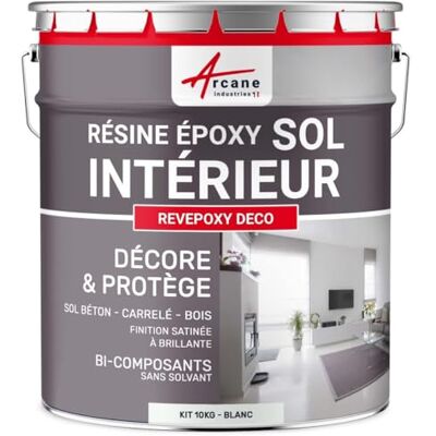 ARCANE INDUSTRIES Résine Époxy Sol Cuisine Salle de Bain 10 kg Blanc RAL 9003 Application Directe sans sous-Couche, Bonne Accroche sur Carrelage, Résiste aux Uv et aux Taches - Publicité ARCANE INDUSTRIES Résine Époxy Sol Cuisine Salle de Bain 10 kg Blanc RAL 9003 Application Directe sans sous-Couche, Bonne Accroche sur Carrelage, Résiste aux Uv et aux Taches - Publicité