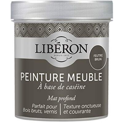 Libéron Peinture meuble à base de caséine, Feutre Brun, 500 ML - Publicité Libéron Peinture meuble à base de caséine, Feutre Brun, 500 ML - Publicité