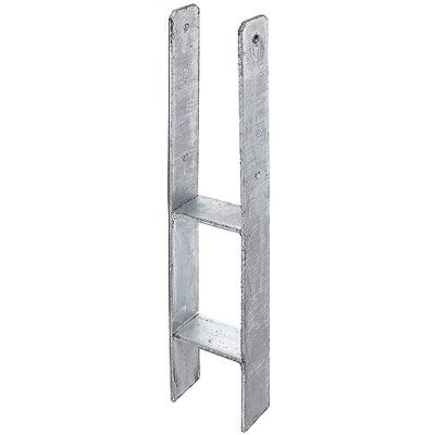 Alberts 213831 Support de poteau en H galvanisé à chaud largeur intérieure 101 mm hauteur totale 600 mm épaisseur du matériau 6 mm - Publicité Alberts 213831 Support de poteau en H galvanisé à chaud largeur intérieure 101 mm hauteur totale 600 mm épaisseur du matériau 6 mm - Publicité