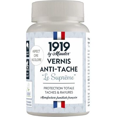 MAULER Vernis Bois Peinture Antitache Le Suprême Aspect Cire Incolore 0,22L Cuisine & Bain Protection Extrême PV Contact Alimentaire Lavable Manufacture depuis 1919 - Publicité MAULER Vernis Bois Peinture Antitache Le Suprême Aspect Cire Incolore 0,22L Cuisine & Bain Protection Extrême PV Contact Alimentaire Lavable Manufacture depuis 1919 - Publicité