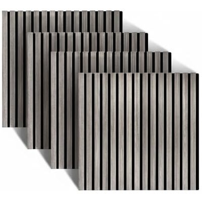 Relaxdays Panneaux acoustiques, Lot de 4 60 x 60 cm, Isolation phonique & revêtement Mural, placage en chêne, Gris foncé - Publicité Relaxdays Panneaux acoustiques, Lot de 4 60 x 60 cm, Isolation phonique & revêtement Mural, placage en chêne, Gris foncé - Publicité