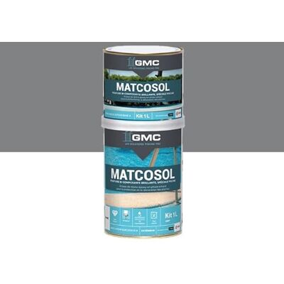 comus GMC MATCOSOL PISCINE GRIS 1L Peinture piscine grande résistance au chlore - Publicité comus GMC MATCOSOL PISCINE GRIS 1L Peinture piscine grande résistance au chlore - Publicité