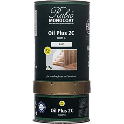 Rubio Monocoat Huile pour bois 52 m² Pur Oil Plus 2C Huile de lin pour bois écologique à séchage rapide pour l'intérieur, avec accélérateur (partie B) Protecteur 1,3L - Publicité Rubio Monocoat Huile pour bois 52 m² Pur Oil Plus 2C Huile de lin pour bois écologique à séchage rapide pour l'intérieur, avec accélérateur (partie B) Protecteur 1,3L - Publicité