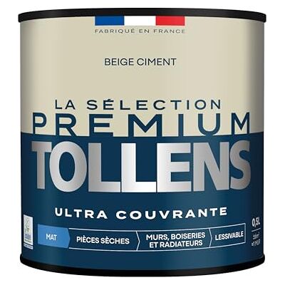 Tollens Peinture Couleur Murs, Boiseries & Radiateurs La Sélection Premium Pièces sèches Ultra couvrante Résistante Ultra rapide Ecolabel Mat BEIGE CIMENT 0L5 = 6m² - Publicité Tollens Peinture Couleur Murs, Boiseries & Radiateurs La Sélection Premium Pièces sèches Ultra couvrante Résistante Ultra rapide Ecolabel Mat BEIGE CIMENT 0L5 = 6m² - Publicité