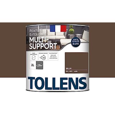 Tollens Peinture extérieure multisupport Ultra résistante Haute qualité Satin Brun 2L = 28m2 - Publicité Tollens Peinture extérieure multisupport Ultra résistante Haute qualité Satin Brun 2L = 28m2 - Publicité