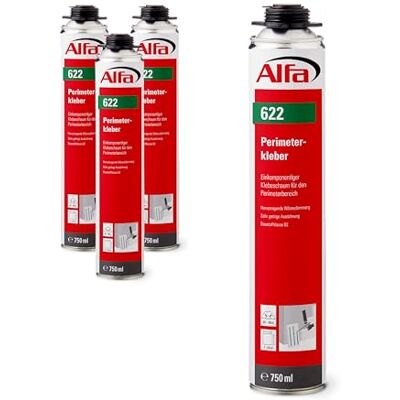 Alfa 622 Colle mousse adhésive monocomposant, plaques périmétriques, 4 pièces, 750ml, pour pistolet - Publicité Alfa 622 Colle mousse adhésive monocomposant, plaques périmétriques, 4 pièces, 750ml, pour pistolet - Publicité