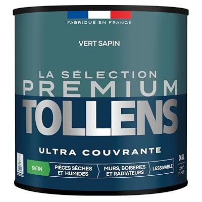 Tollens Peinture Couleur Murs, Boiseries & Radiateurs La Sélection Premium Pièces sèches et humides Ultra couvrante Ultra résistante Ecolabel Satin VERT SAPIN 0L5 = 6m² - Publicité Tollens Peinture Couleur Murs, Boiseries & Radiateurs La Sélection Premium Pièces sèches et humides Ultra couvrante Ultra résistante Ecolabel Satin VERT SAPIN 0L5 = 6m² - Publicité