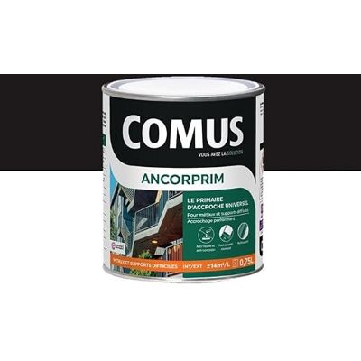 comus ANCORPRIM noir 0,75L Primaire d'accrochage universel pour métaux ferreux et supports difficiles - Publicité comus ANCORPRIM noir 0,75L Primaire d'accrochage universel pour métaux ferreux et supports difficiles - Publicité