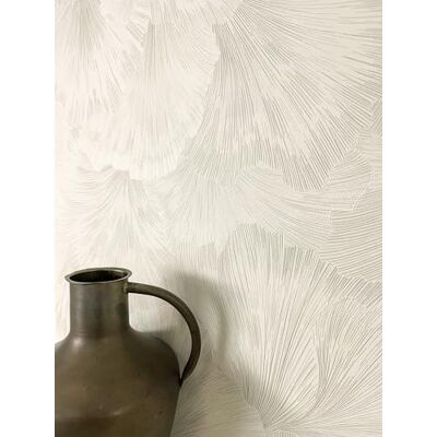 Newroom papier peint intissé crème feuilles ginkgo jungle chambre - Publicité Newroom papier peint intissé crème feuilles ginkgo jungle chambre - Publicité