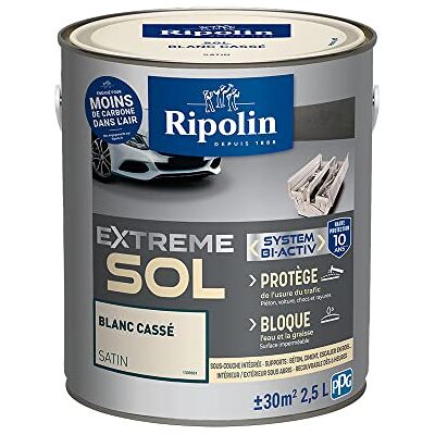 RIPOLIN Peinture Sol Intérieur & Extérieur Extrême Satin Blanc Casse 2,5 L - Publicité RIPOLIN Peinture Sol Intérieur & Extérieur Extrême Satin Blanc Casse 2,5 L - Publicité