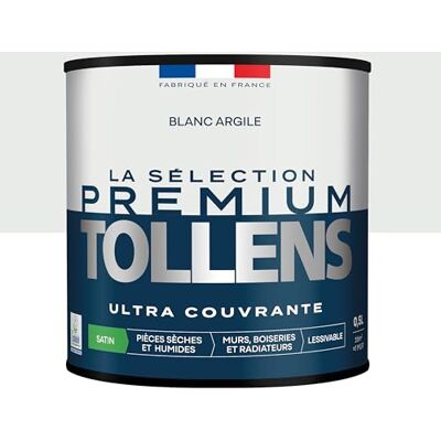 Tollens Peinture Couleur Murs, Boiseries & Radiateurs La Sélection Premium Pièces sèches et humides Ultra couvrante Ultra résistante Ecolabel Satin BLANC ARGILE 0L5 = 6m² - Publicité Tollens Peinture Couleur Murs, Boiseries & Radiateurs La Sélection Premium Pièces sèches et humides Ultra couvrante Ultra résistante Ecolabel Satin BLANC ARGILE 0L5 = 6m² - Publicité