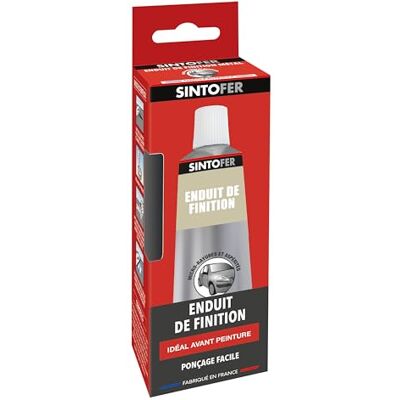 SINTO Enduit de finition métal, 90g Sous-couche métal prête à l'emploi, comble les micro-aspérités, surface extra-lisse, séchage très rapide - Publicité SINTO Enduit de finition métal, 90g Sous-couche métal prête à l'emploi, comble les micro-aspérités, surface extra-lisse, séchage très rapide - Publicité