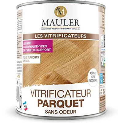MAULER Vitrificateur parquet & escalier incolore satiné aspect cire 5L protection taches, rayures, usure longue durée, ecolabel et dépolluant l'air - Publicité MAULER Vitrificateur parquet & escalier incolore satiné aspect cire 5L protection taches, rayures, usure longue durée, ecolabel et dépolluant l'air - Publicité