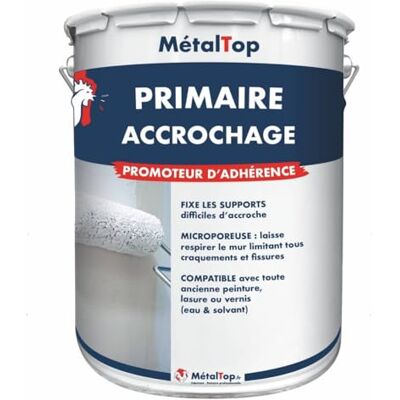 Metaltop Primaire Accrochage Blanc pur RAL 9010-5 L Sous-couche intérieur/extérieur, améliore l'accroche des peintures. Publicité Metaltop Primaire Accrochage Blanc pur RAL 9010-5 L Sous-couche intérieur/extérieur, améliore l'accroche des peintures. Publicité
