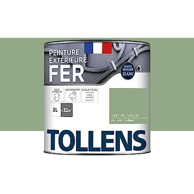 Tollens Peinture extérieure fer 2 en 1 Ultra Résistante Protection antirouille Laque Riche en Résine Sans Sous-Couche Entretien Facile Brillant Vert Provence 2L = 32m2 - Publicité Tollens Peinture extérieure fer 2 en 1 Ultra Résistante Protection antirouille Laque Riche en Résine Sans Sous-Couche Entretien Facile Brillant Vert Provence 2L = 32m2 - Publicité
