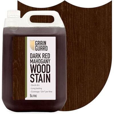 GRAIN GUARD Teinture pour bois Acajou Rouge Foncé 5 litre À base d'eau et à faible odeur Écologique et non toxique Teinture pour bois d'intérieur Application facile Séchage rapide - Publicité GRAIN GUARD Teinture pour bois Acajou Rouge Foncé 5 litre À base d'eau et à faible odeur Écologique et non toxique Teinture pour bois d'intérieur Application facile Séchage rapide - Publicité
