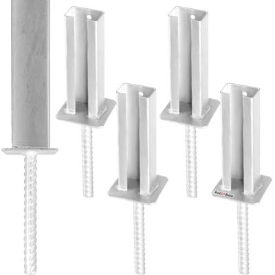 KOTARBAU® Support De Poteau Bois en Acier Galvanisé Pied Réglable à Enfoncer 60x40 Platine De Fixation - Publicité KOTARBAU® Support De Poteau Bois en Acier Galvanisé Pied Réglable à Enfoncer 60x40 Platine De Fixation - Publicité