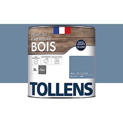Tollens Peinture extérieure bois 2 en 1 Ultra Résistante Finition Satin Laque Riche en Résine Pour Toute Boiserie Extérieure Sans Sous-Couche Satin Bleu Provence 2L = 32m2 - Publicité Tollens Peinture extérieure bois 2 en 1 Ultra Résistante Finition Satin Laque Riche en Résine Pour Toute Boiserie Extérieure Sans Sous-Couche Satin Bleu Provence 2L = 32m2 - Publicité
