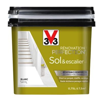 V33 Renovation Perfection Peinture Blanche - Intérieur Sol & Escalier - Publicité V33 Renovation Perfection Peinture Blanche - Intérieur Sol & Escalier - Publicité