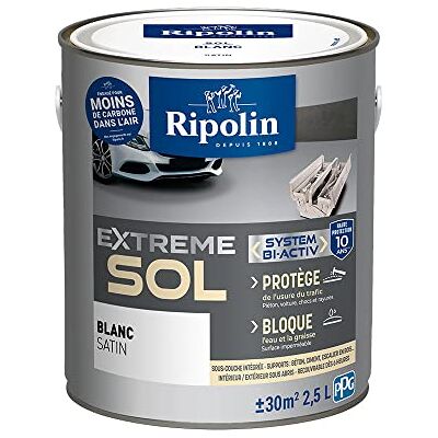 RIPOLIN Peinture Sol Intérieur & Extérieur Extrême Haute Résistance Blanc Satin 2,5 Litres - Publicité RIPOLIN Peinture Sol Intérieur & Extérieur Extrême Haute Résistance Blanc Satin 2,5 Litres - Publicité