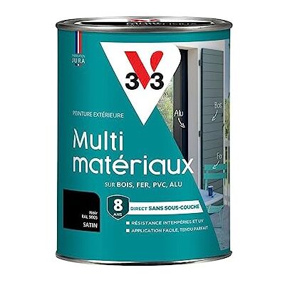 V33 Peinture extérieure Multi-matériaux, Noir satin 1,5L - Publicité V33 Peinture extérieure Multi-matériaux, Noir satin 1,5L - Publicité
