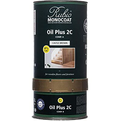 Rubio Monocoat Huile pour bois 52 m² Brun Château Oil Plus 2C Huile de lin pour bois écologique à séchage rapide pour l'intérieur, avec accélérateur (partie B) Protecteur 1,3L - Publicité Rubio Monocoat Huile pour bois 52 m² Brun Château Oil Plus 2C Huile de lin pour bois écologique à séchage rapide pour l'intérieur, avec accélérateur (partie B) Protecteur 1,3L - Publicité
