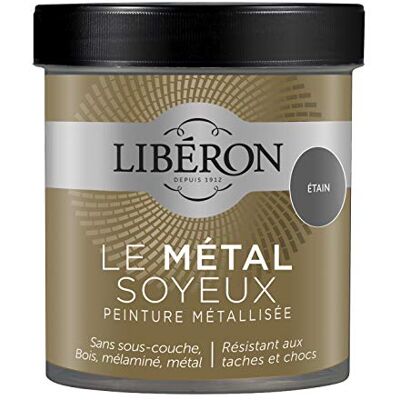 Libéron Peinture décorative Le Métal Soyeux, Etain, 500 ML - Publicité Libéron Peinture décorative Le Métal Soyeux, Etain, 500 ML - Publicité