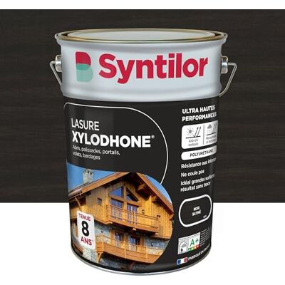 Syntilor Lasure Xylodhone Noir 8ans 5L - Publicité Syntilor Lasure Xylodhone Noir 8ans 5L - Publicité