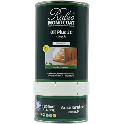 Rubio Monocoat Huile pour bois 52 m² Velours Rouge Oil Plus 2C Huile de lin pour bois écologique à séchage rapide pour l'intérieur, avec accélérateur (partie B) Protecteur 1,3L - Publicité Rubio Monocoat Huile pour bois 52 m² Velours Rouge Oil Plus 2C Huile de lin pour bois écologique à séchage rapide pour l'intérieur, avec accélérateur (partie B) Protecteur 1,3L - Publicité