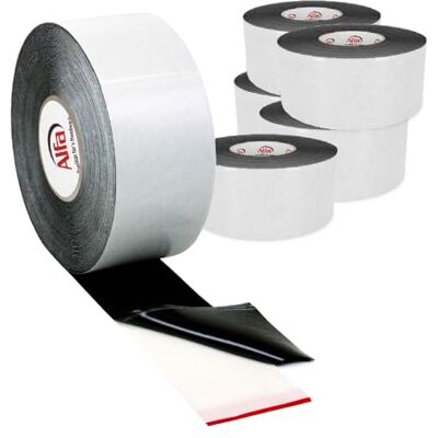 Alfa 708 Bande de protection lambourde, en caoutchouc cellulaire EPDM de 1 mm, autocollant une face, protège la construction de pluies battantes et bruit, 80 mm x 1 mm x 20 m, lot de 6 rouleaux - Publicité Alfa 708 Bande de protection lambourde, en caoutchouc cellulaire EPDM de 1 mm, autocollant une face, protège la construction de pluies battantes et bruit, 80 mm x 1 mm x 20 m, lot de 6 rouleaux - Publicité