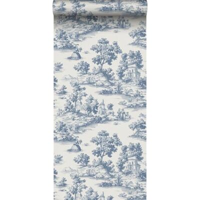 Sanders & Sanders papier peint toile de jouy bleu 53 cm x 10 m - Publicité Sanders & Sanders papier peint toile de jouy bleu 53 cm x 10 m - Publicité