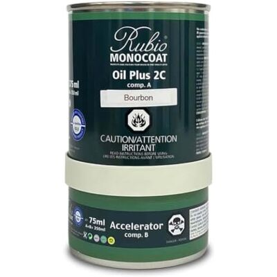 Rubio Monocoat Oil Plus 2C, Huile pour Bois à Séchage Rapide, Traitement Bois pour l'Intérieur, Huile de Lin pour Bois Bourbon, 350 ml - Publicité Rubio Monocoat Oil Plus 2C, Huile pour Bois à Séchage Rapide, Traitement Bois pour l'Intérieur, Huile de Lin pour Bois Bourbon, 350 ml - Publicité