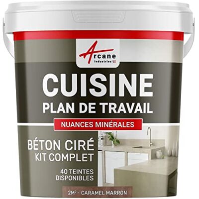 ARCANE INDUSTRIES Béton ciré cuisine, plan de travail, crédence, évier, sol et mur, revêtement mural décoratif, kit complet 2 m² (en 2 couches) Caramel Marron - Publicité ARCANE INDUSTRIES Béton ciré cuisine, plan de travail, crédence, évier, sol et mur, revêtement mural décoratif, kit complet 2 m² (en 2 couches) Caramel Marron - Publicité