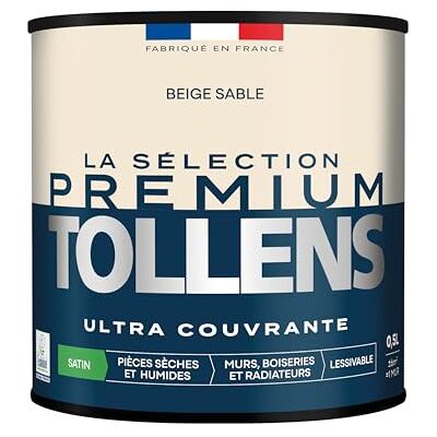 Tollens Peinture Couleur Murs, Boiseries & Radiateurs La Sélection Premium Pièces sèches et humides Ultra couvrante Ultra résistante Ecolabel Satin BEIGE SABLE 0L5 = 6m² - Publicité Tollens Peinture Couleur Murs, Boiseries & Radiateurs La Sélection Premium Pièces sèches et humides Ultra couvrante Ultra résistante Ecolabel Satin BEIGE SABLE 0L5 = 6m² - Publicité