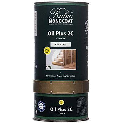 Rubio Monocoat Huile pour bois 52 m² Charbon Oil Plus 2C Huile de lin pour bois écologique à séchage rapide pour l'intérieur, avec accélérateur (partie B) Protecteur 1,3L - Publicité Rubio Monocoat Huile pour bois 52 m² Charbon Oil Plus 2C Huile de lin pour bois écologique à séchage rapide pour l'intérieur, avec accélérateur (partie B) Protecteur 1,3L - Publicité