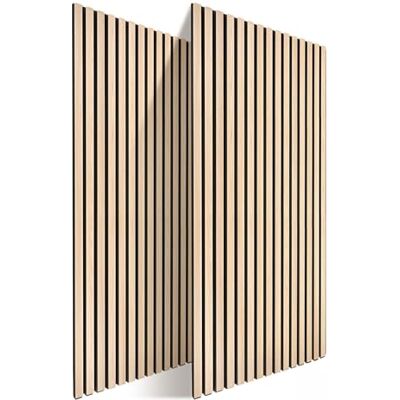 Relaxdays Panneaux acoustiques, lot de 2, placage chêne brun clair 120 x 60 cm, isolation phonique, revêtement mural - Publicité Relaxdays Panneaux acoustiques, lot de 2, placage chêne brun clair 120 x 60 cm, isolation phonique, revêtement mural - Publicité