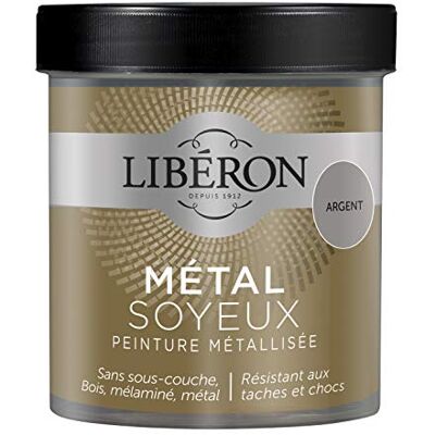 Libéron Peinture décorative Le Métal Soyeux, Argent, 500 ML - Publicité Libéron Peinture décorative Le Métal Soyeux, Argent, 500 ML - Publicité