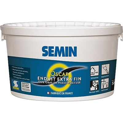 Semin OSCAR Enduit de Finition Extra Fin en Pâte 5 kg – Prêt à l'Emploi – Intérieur & Extérieur – Lissage Ultra Fin Murs et Plafonds – Idéal Pièces Humides – Peinture & Papier Peint - Publicité Semin OSCAR Enduit de Finition Extra Fin en Pâte 5 kg – Prêt à l'Emploi – Intérieur & Extérieur – Lissage Ultra Fin Murs et Plafonds – Idéal Pièces Humides – Peinture & Papier Peint - Publicité